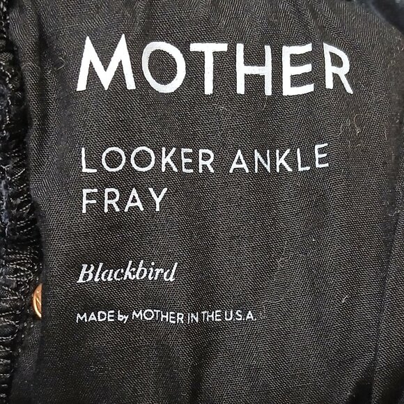 MOTHER The Looker Ankle Fray Jeans in Blackbird Black Size 30 - Picture 8 of 11